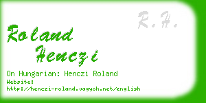 roland henczi business card